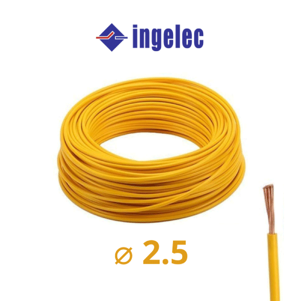 CABLE RIGIDE U500V 2,5MM² JAUNE IMACAB
