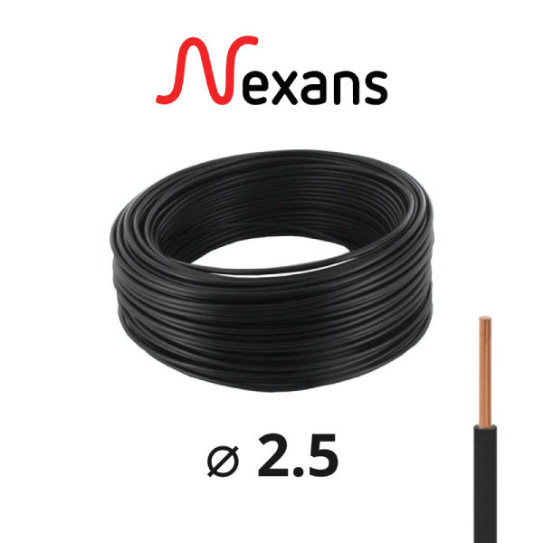 CABLE RIGIDE U500V 2,5MM² NOIR IMACAB