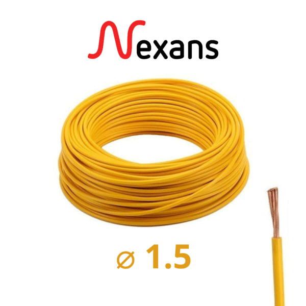 CABLE RIGIDE U500V 1,5MM² JAUNE IMACAB