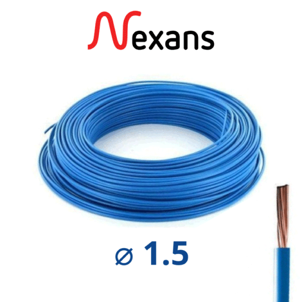 CABLE RIGIDE U500V 1,5MM² BLEU IMACAB