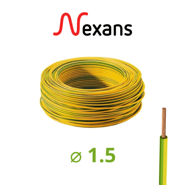 CABLE RIGIDE U500V 1,5MM2 V/J IMACAB