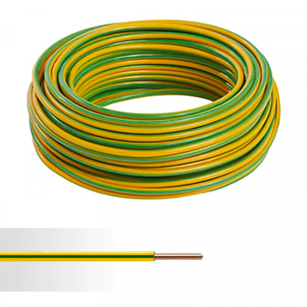CABLE RIGIDE U500V 2,5MM² V/J IMACAB