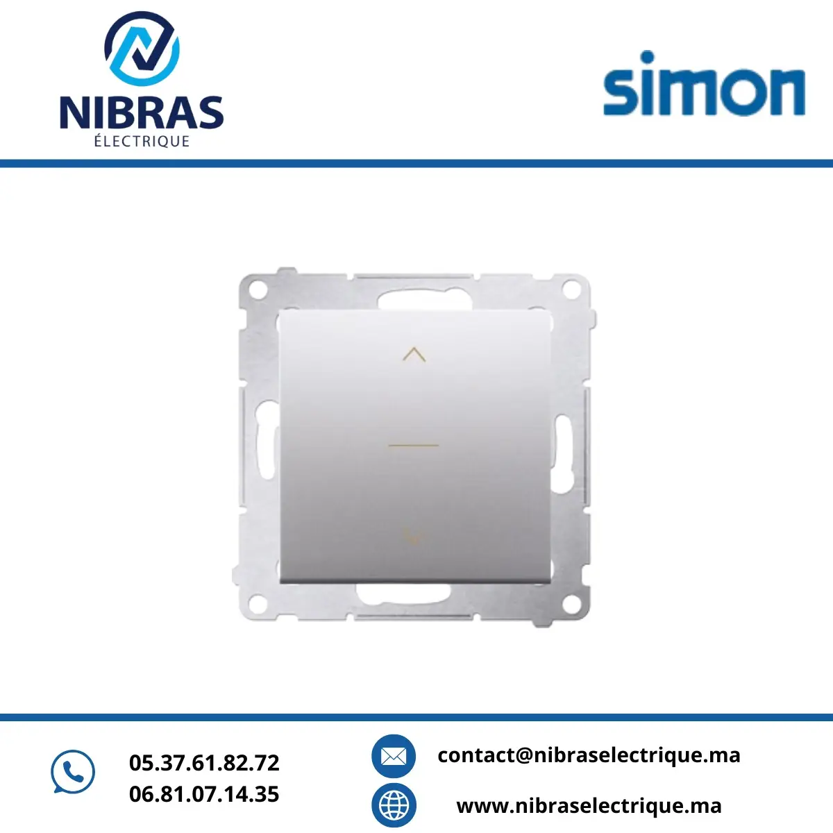 Interrupteur volet roulant aluminium Simon 54