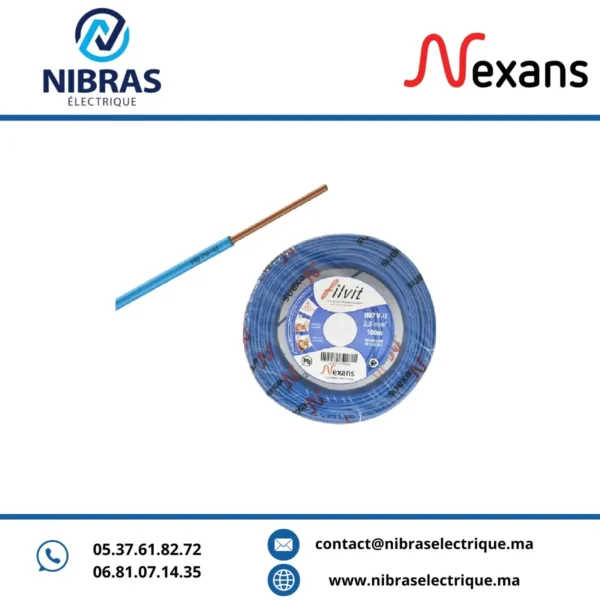 CABLE RIGIDE H07VR 10MM² BLEU NEXANS