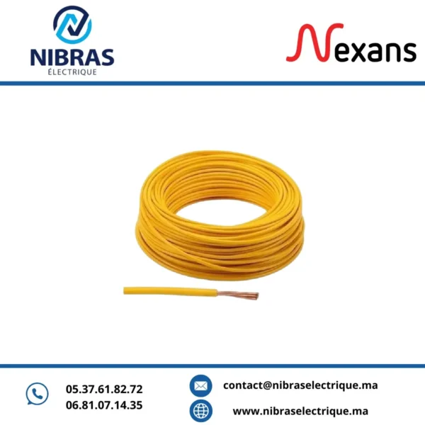 CABLE RIGIDE H07VR 10MM² JAUNE NEXANS