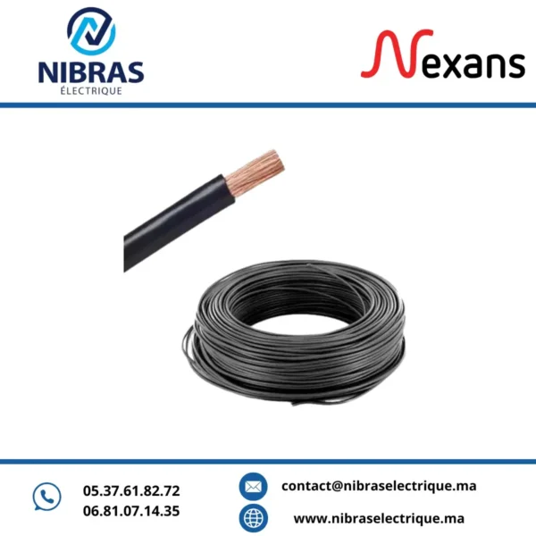 CABLE RIGIDE H07VR 10MM² NOIR NEXANS