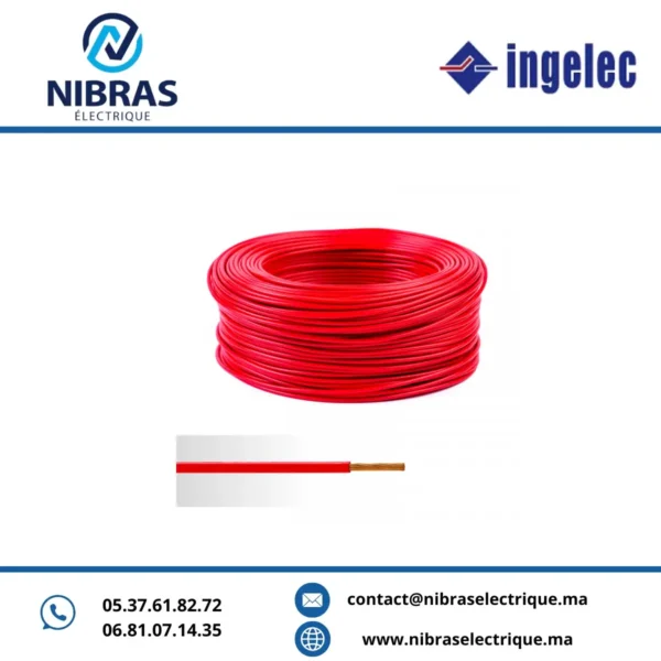 CABLE RIGIDE H07VR 10MM² ROUGE IMACAB