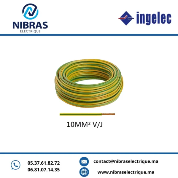 CABLE RIGIDE H07VR 10MM² V/J IMACAB