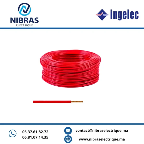 CABLE RIGIDE H07VR 6MM2 ROUGE IMACAB