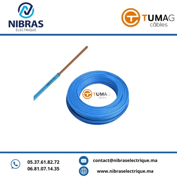 CABLE RIGIDE U500V 1,5MM BLEU TUMAG