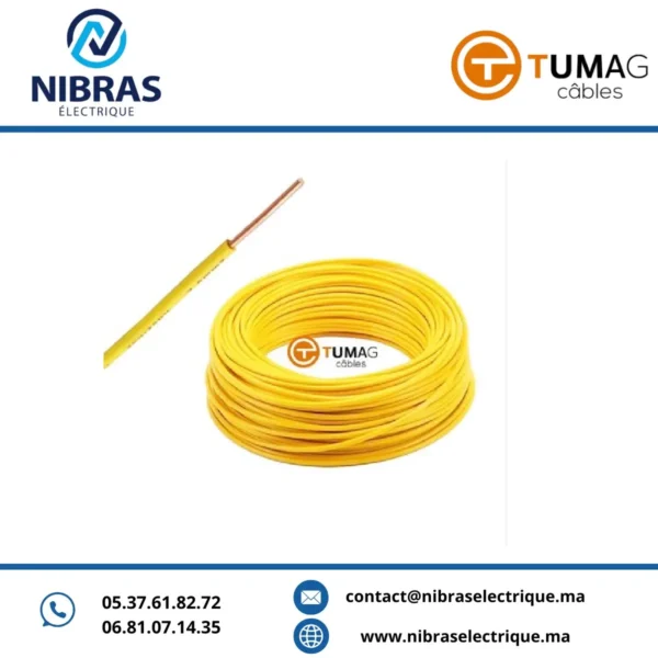 CABLE RIGIDE U500V 2,5MM JAUNE TUMAG