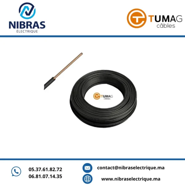 CABLE RIGIDE U500V 2,5MM2 NOIR TUMAG