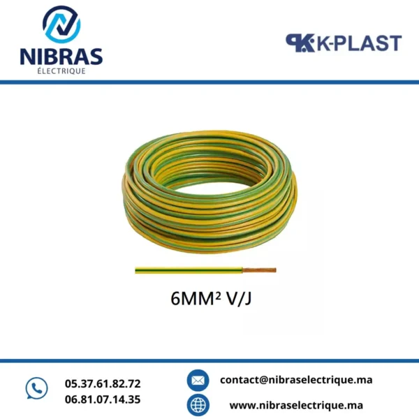 ABLE RIGIDE U500V 6MM² V/J ALAMIYA