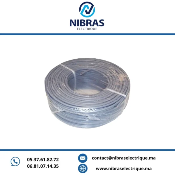 Cable CCA SV1V 2X1.5 GRIS RIGIDE