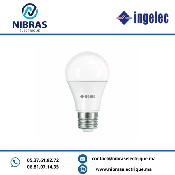 LAMPE LED A60 09W E27 BLANCHE INGELEC