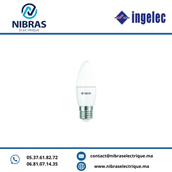 LAMPE LED FLAMME 06W E27 BLANCHE INGELEC