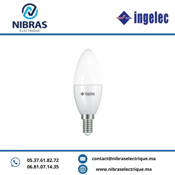LAMPE LED FLAMME 6W E14 JAUNE INGELEC