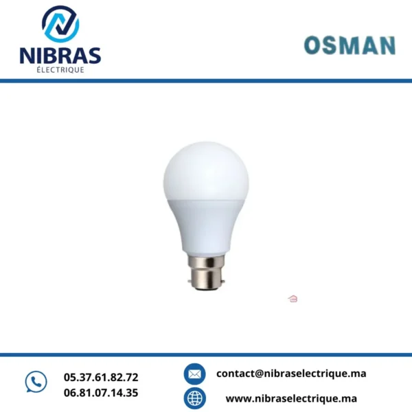 LAMPE STD A60 LED 12W B22 OSMAN 6500K
