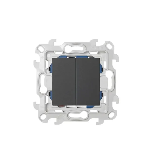 DOUBLE INTERRUPTEUR SIMON 24 GRAPHITE