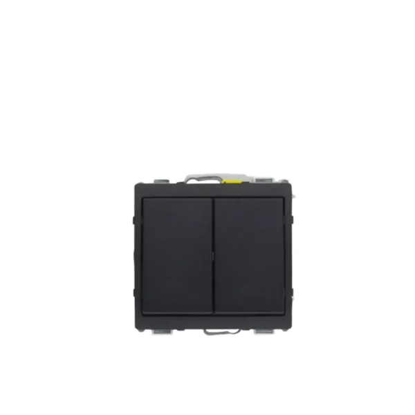 DOUBLE INTERRUPTEUR SIMPLE SUPPORT + MÉCANISME ANTHRACITE - CORNICHE ANTHRACITE
