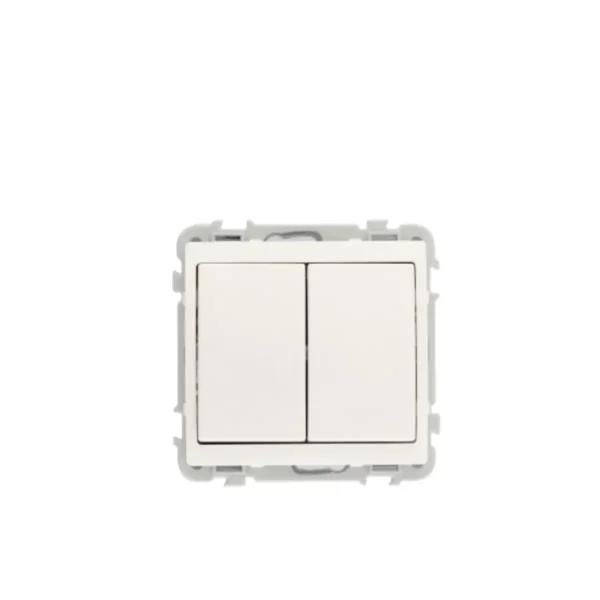 DOUBLE INTERRUPTEUR SIMPLE SUPPORT + MÉCANISME MARFIL