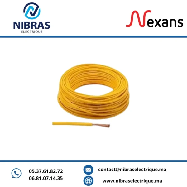 CABLE RIGIDE H07VR 6MM² JAUNE NEXANS