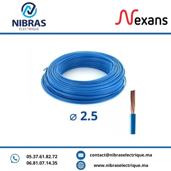 CABLE RIGIDE U500V 2,5MM2 BLEU IMACAB / NEXANS – Image 2