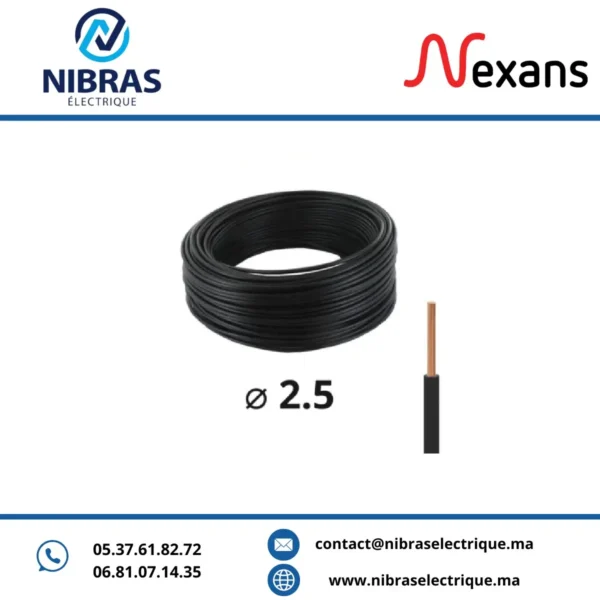 CABLE RIGIDE U500V 2,5MM² NOIR IMACAB / NEXANS – Image 2
