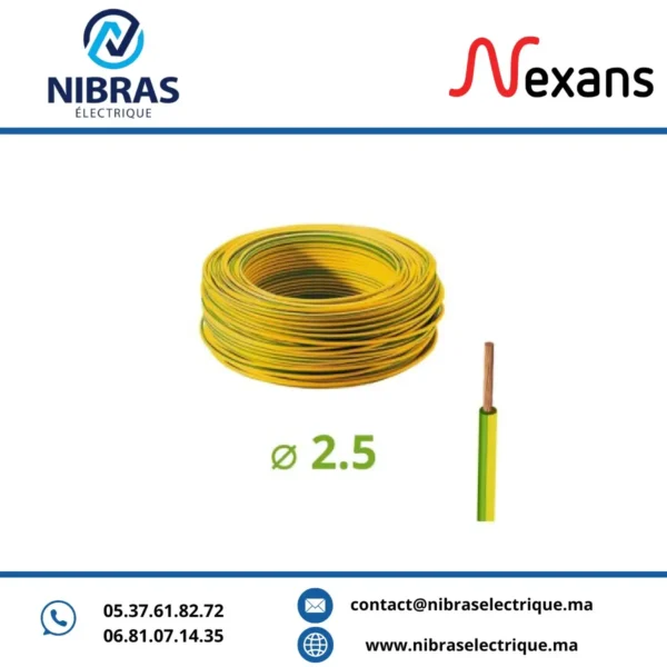 CABLE RIGIDE U500V 2,5MM² V/J IMACAB / NEXANS – Image 2