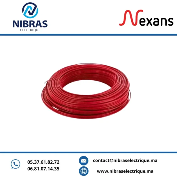 CABLE RIGIDE H07VR 6MM² ROUGE NEXANS