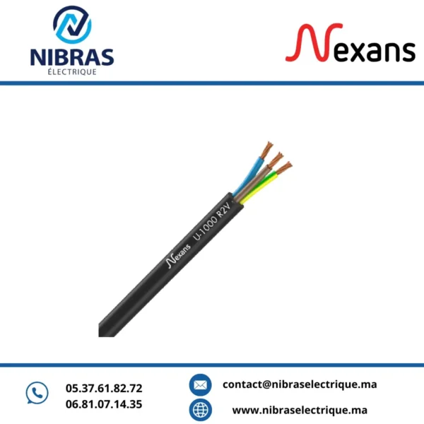 CABLE RIGIDE U1000 CUIVRE R02V 2X1.5MM2