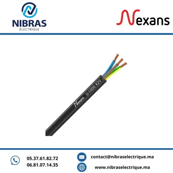 CABLE RIGIDE U1000 CUIVRE R02V 3X2.5MM2 NEXANS