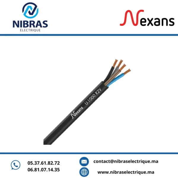 CABLE RIGIDE U1000 CUIVRE R02V 4X2.5MM² IMACAB/NEXANS