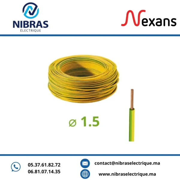 CABLE RIGIDE U500V 1,5MM2 V/J IMACAB / NEXANS – Image 2