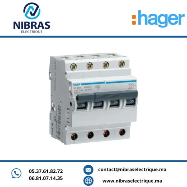 Disjoncteur 4P 6/10kA C-63A 4M NF463A