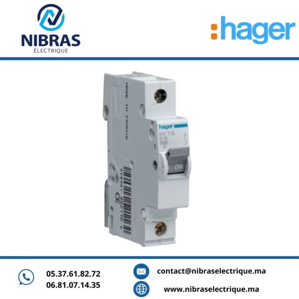 DISJONCTEUR 1P 3KA B-16A 1M HAGER