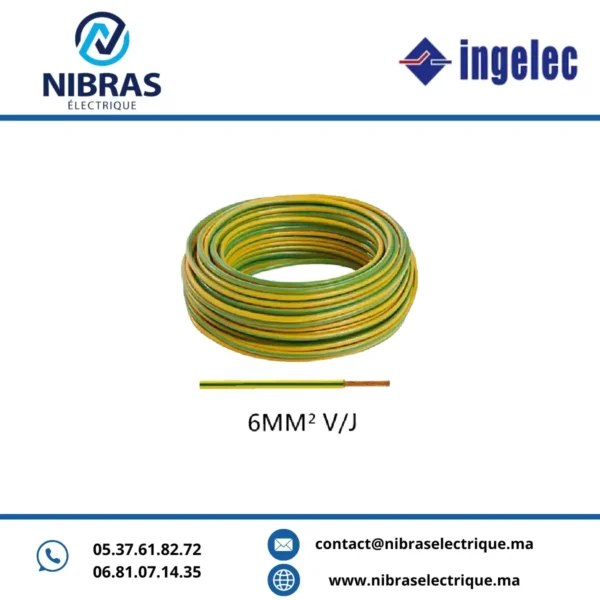 CABLE RIGIDE H07VR 6MM² V/J IMACAB
