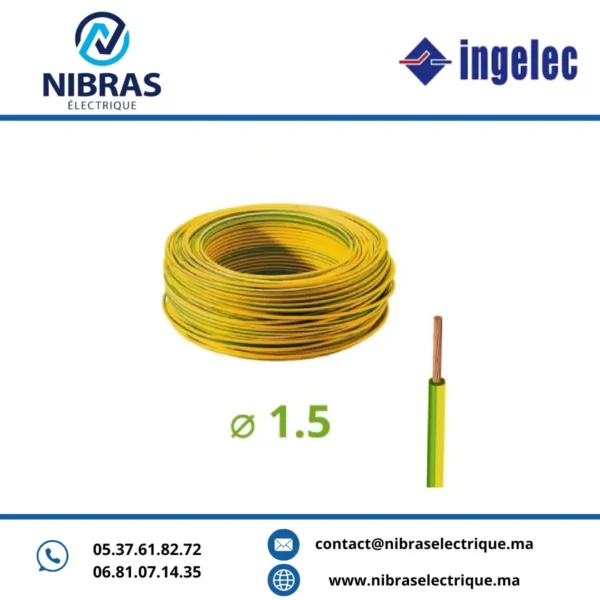 CABLE RIGIDE U500V 1,5MM2 V/J IMACAB / NEXANS