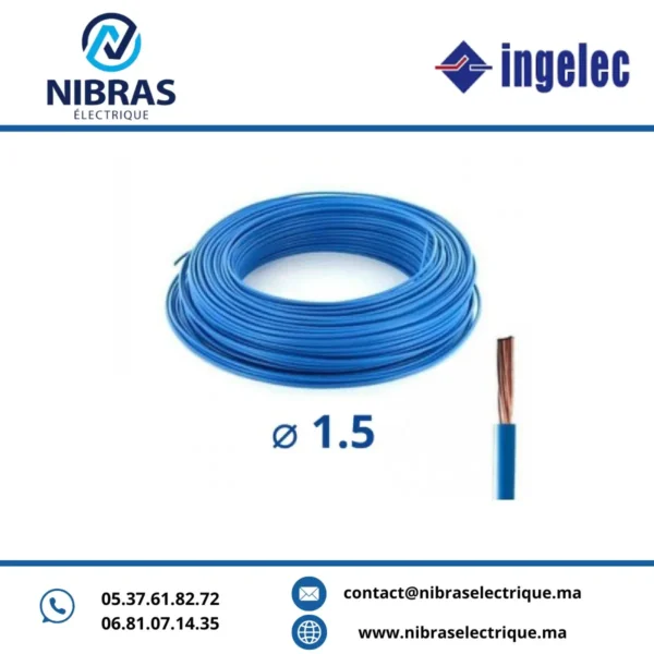 CABLE RIGIDE U500V 1,5MM² BLEU IMACAB / NEXANS
