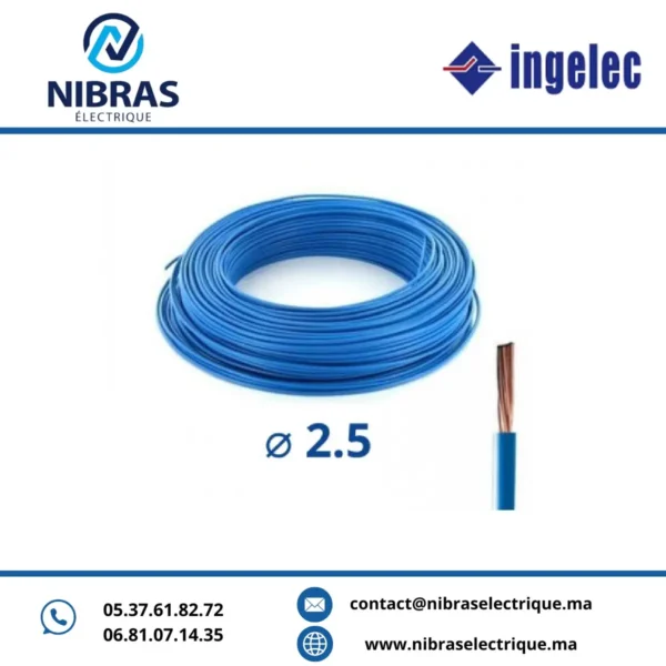 CABLE RIGIDE U500V 2,5MM2 BLEU IMACAB / NEXANS