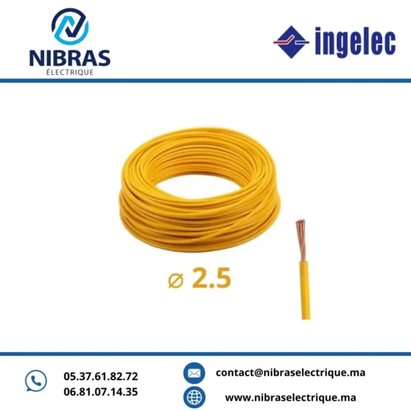 CABLE RIGIDE U500V 2,5MM² JAUNE IMACAB / NEXANS