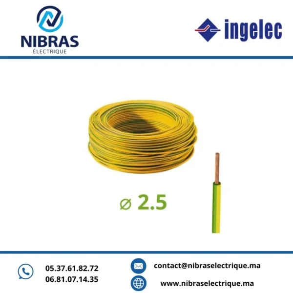 CABLE RIGIDE U500V 2,5MM² V/J IMACAB / NEXANS