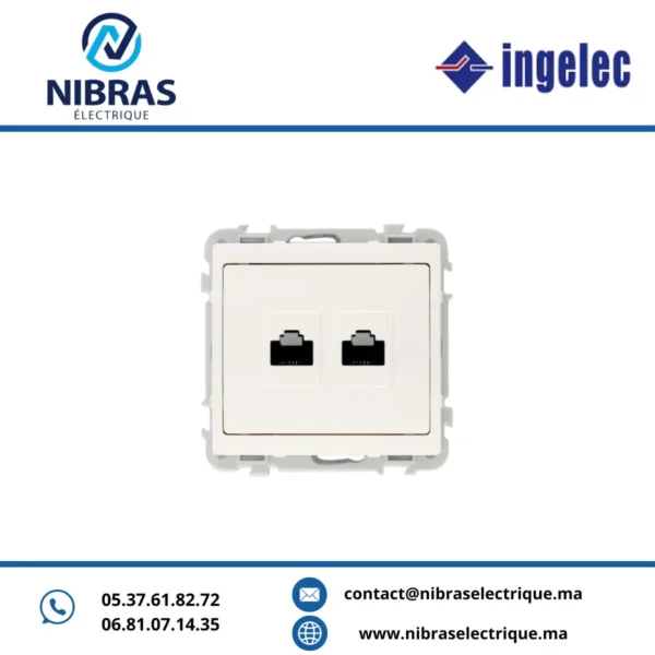 KIT MEC 2 PRISES INFO RJ45 CAT5 UTP INGELEC