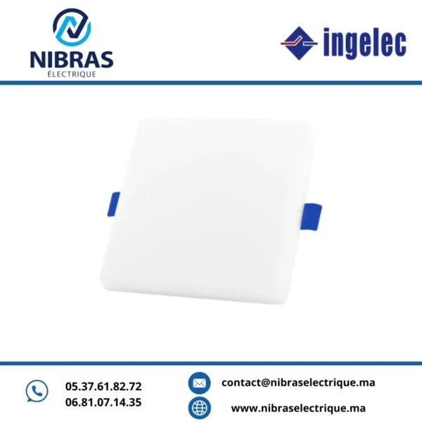 PANEL LED AJUSTABLE 10W CARRE ENCASTRE BLANCHE (100/CTN) INGELEC