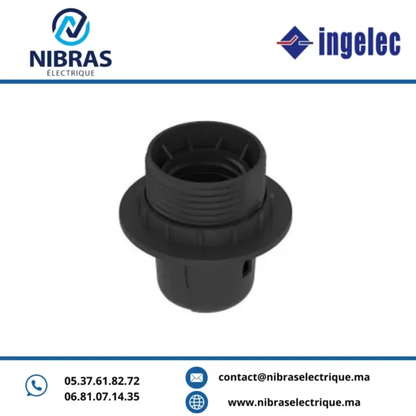 DOUILLE E27 NOIRE AVEC BAGUE INGELEC
