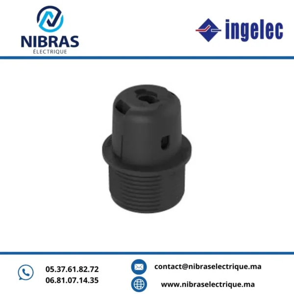 DOUILLE E27 NOIRE SANS BAGUE INGELEC