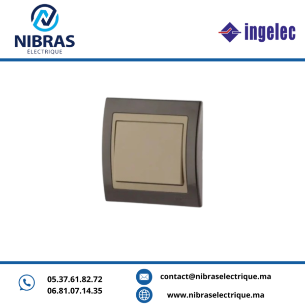 INTERRUPTEUR SIMPLE SUPPORT + MÉCANISME MARRON - CORNICHE MARRON