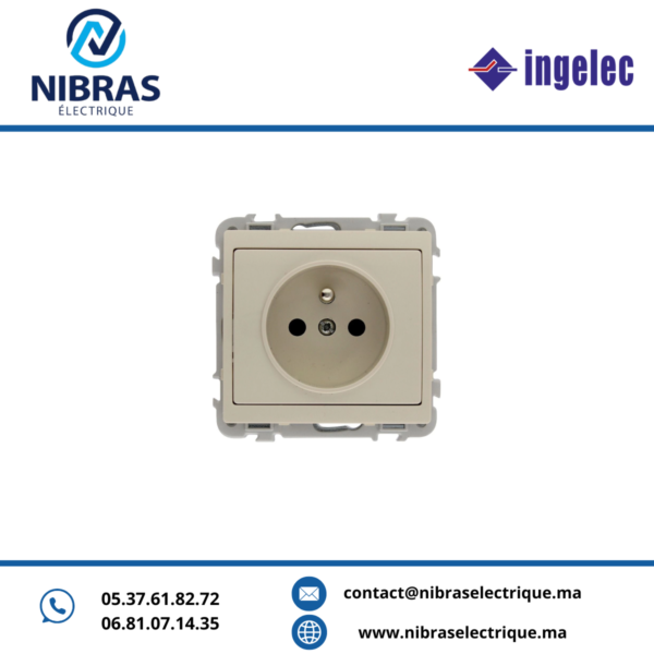 KIT MECANISME PRISE 2P+T JADE MARFIL INGELEC