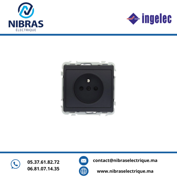 KIT MECANISME PRISE 2P+T ANTHRACITE INGELEC