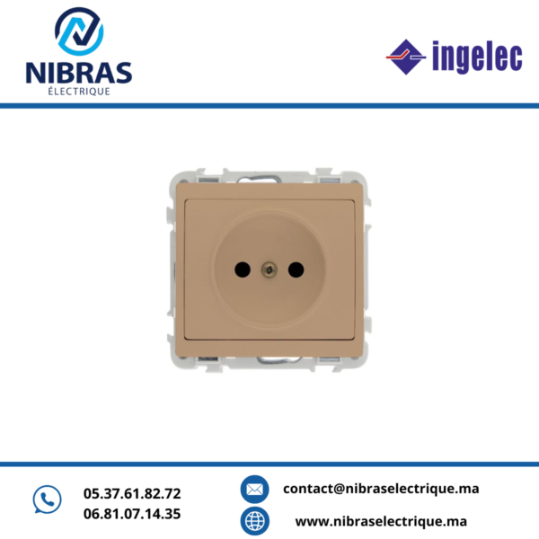 KIT MECANISME PRISE 2P MARRON JADE INGELEC